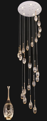 Simple Led Crystal Chandelier Modern Personality Creative Spherical Ceiling Lighting Luxury Hotel Apartment Lobby Hanging Lamp