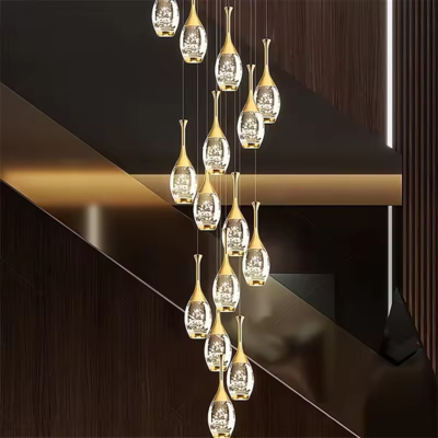 Simple Led Crystal Chandelier Modern Personality Creative Spherical Ceiling Lighting Luxury Hotel Apartment Lobby Hanging Lamp