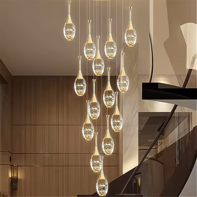 Simple Led Crystal Chandelier Modern Personality Creative Spherical Ceiling Lighting Luxury Hotel Apartment Lobby Hanging Lamp