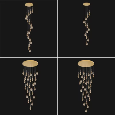 Simple Led Crystal Chandelier Modern Personality Creative Spherical Ceiling Lighting Luxury Hotel Apartment Lobby Hanging Lamp