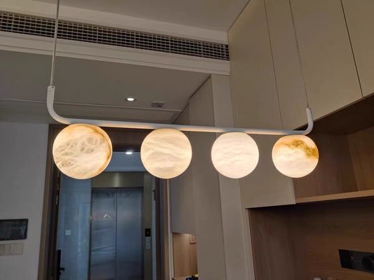 Spanish Imported Natural Marble Restaurant Pendant Light Designer bar Counter Island Platform Alabaster Long Pendant Light