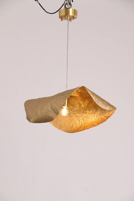 Golden Lotus Leaf Copper Chandelier, Modern Dining Room, Living Room, Handcrafted Hammer Copper Chandelier, Living Room