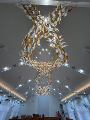 Custom Lamp Large Integrated Chandelier Modern Nordic Glass Ceiling Hotels