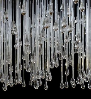 Luxury Wholesale Project Chandeliers Big Size Teardrop Clear Transparent Glass Pendant Light for Hotel Lobby Villa Restaurant