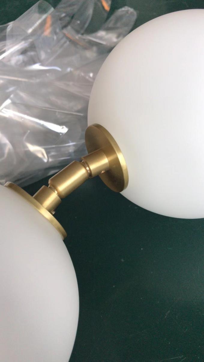 Chiếc đ&egrave;n lồng v&agrave;ng hiện đại trang tr&iacute; nh&agrave; ph&ograve;ng ngủ ph&ograve;ng kh&aacute;ch LED Ring Glass Pearl Hanging Lamp 4