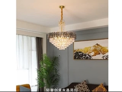 Đèn chùm pha lê vàng