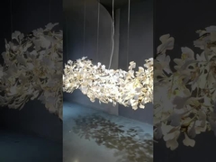 Phòng khách sạn Long Vertical Ginkgo Leaf Chandelier