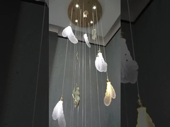 Vàng kết thúc với kính Haning Art Deco Chandelier