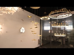 Phòng khách sạn Maple Leaf Chandelier Thiết kế thiết bị chiếu sáng tùy chỉnh với treo kính