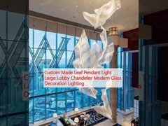 Custom Made Leaf Pendant Light Lobby lớn đèn chùm kính hiện đại trang trí ánh sáng