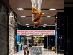 Wave Shaped Hotel Lobby Banquet Exhibition Hall Chandelier Nghệ thuật Đèn kỹ thuật tùy chỉnh