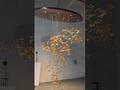 Ánh sáng kính Murano thủ công trong nhà ánh sáng Maple Leaf Chandelie