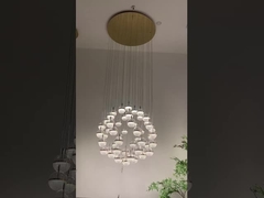 Đèn bóng tròn chiếu sáng cầu thang hiện đại đèn treo cát tinh thể acrylic