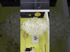 Thang trong phòng khách Modern High Ceiling Chandelier with Dimmable Aluminum Acrylic LED Light