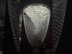 Luxury Hotel Lobby trang trí vàng kích thước lớn tùy chỉnh hiện đại LED trần đèn chùm