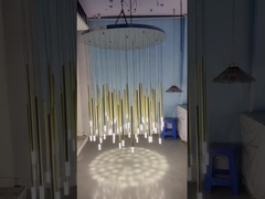 thang quay đèn chùm màu đen LED Loft căn hộ ống đèn chùm dài đèn chùm