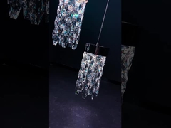 Simple Stairwell Long Crystal Column Chandelier Trần nhà cao Trần nhà chung cư