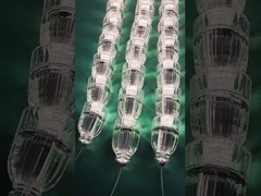 Tràng hoa trắng hiện đại tràng hoa Magnolia cánh hoa sáng cây nhánh gốm LED Pendant