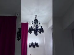 Dự án Villa tùy chỉnh thiết kế ánh sáng hiện đại vàng nghệ thuật kính trần đèn chùm độc đáo tulip kính Flo