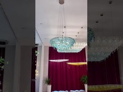 Đèn kính màu đỏ bóng cá Line Custom Hotel Engineering Crystal Lamp Đèn lớn hiện đại Quần nhà hàng