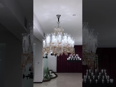 Phong cách Bắc Âu Custom Hotel Lobby Villa Phòng tiệc LED Crystal Chandelier Pendant Light Stainless St