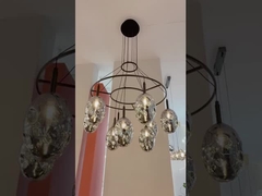 Đèn đèn lồng mây tinh thể được dệt tay Đèn đèn lồng băng tinh thể tùy chỉnh Đèn đèn lồng trần cao Art Deco