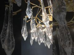 Đèn thả LED cành cây gốm sứ cánh hoa mộc lan trắng hiện đại, đèn thả dự án cho phòng khách