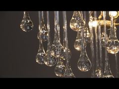 Đèn chùm trang trí phòng khách thông tầng cành lá pha lê đèn chùm tròn biệt thự khách sạn