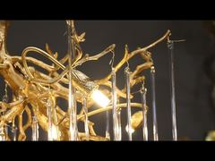 Đèn chùm pha lê sang trọng mới với đèn nhánh đồng 2025 Phòng khách Phòng ăn