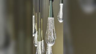 Bắc Âu Hiện Đại LED Mặt Dây Đèn Nhà Trong Nhà Nền Phòng Ngủ Đèn Ốp Trần Ống Dài Thủy Tinh Pha Lê