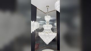 Nhà máy Đèn chùm thủy tinh màu xanh hải quân thủ công với lớp hoàn thiện bằng đồng thau cho phòng khách Phòng ăn Phòng ngủ Ligh
