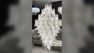 Tùy chỉnh Cascade Rain Crystal Chandelier Gold Rods Phòng trưng bày khách sạn Villa Club Luxury Linear