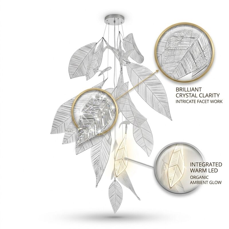 Large Sputnik Crystal Chandelier Custom Gold Branch Pendant Light Luxury Hotel Villa Statement Lighting Fixture