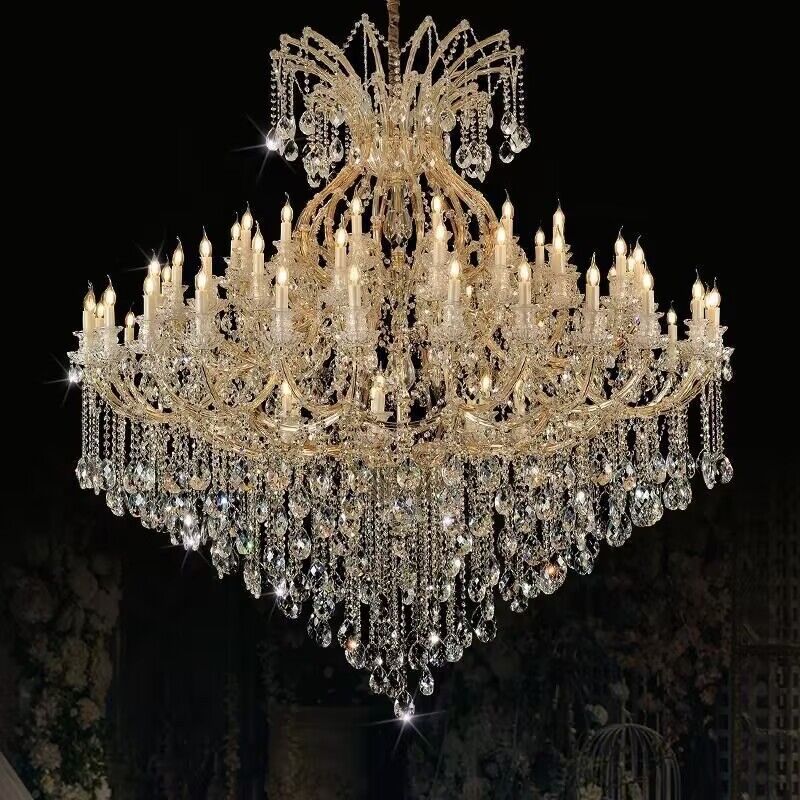 Transparent Crystal Candlestick Chandelier LED E14 Candlelight For Luxury Yacht Club Museum