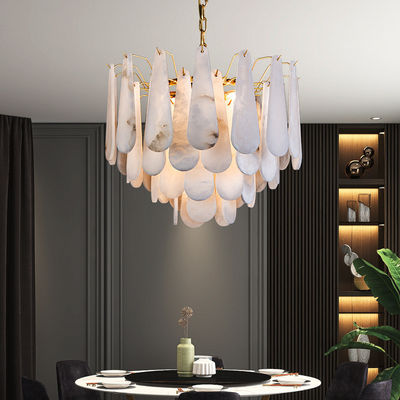 Kiểu tối giản hiện đại Alabaster đèn chùm phòng khách đèn chùm ánh sáng biệt thự sang trọng phòng ăn phòng ngủ đèn trang trí