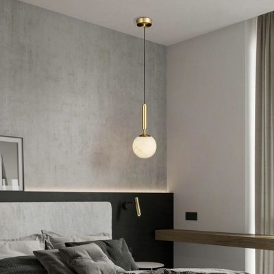 Mặt dây chuyền bằng kính chống bụi Đèn chùm quả cầu thủy tinh màu trắng sữa Chống oxy hóa