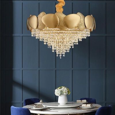 Đèn treo sang trọng D60 * H40cm E14 Đèn chùm pha lê tròn lớn 4000K
