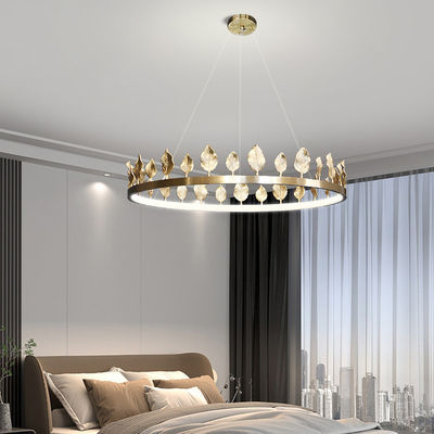 Dia40cm Dia60cm Mặt dây chuyền lá bằng đồng thau Đèn chùm Tricolor Anti Rust