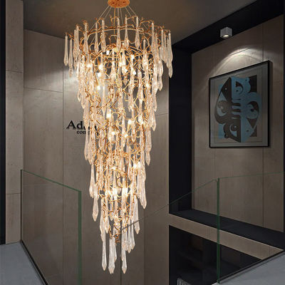 Crystal Living Room Lobby Chandeliers Modern Luxury Foyer Tròn treo đèn