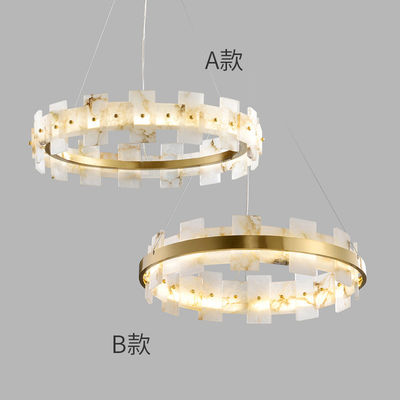 H65 Đồng độ cứng cao hiệu ứng đá cẩm thạch Trần nhà Đèn treo hiện đại 15m2 đến 25m2