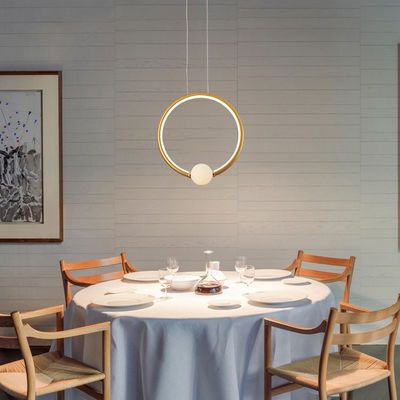 Đảo bếp đơn giản nhẹ Đèn chùm hiện đại Vòng đèn LED Mặt dây chuyền Vòng tròn 19W 25w