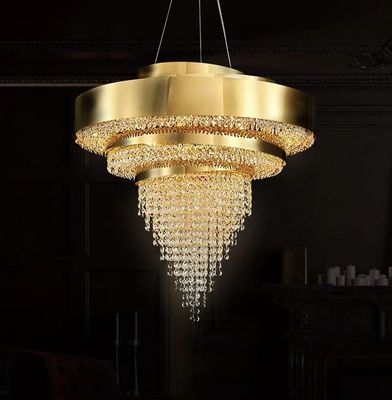 Metal Transparent Crystal Custom Pendant Lights Cho Khách sạn Và Phòng tiệc
