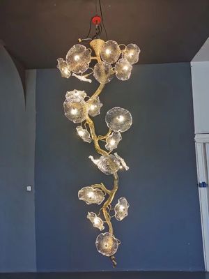 Đèn treo tùy chỉnh 51W đến 60W Nấm lá Modern Vertical Extra Large Chandeliers
