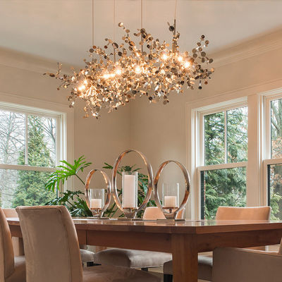 Shimmer Branching Disc Chrome Chandelier Đèn trần tùy chỉnh