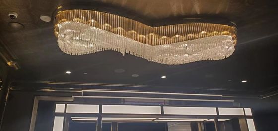 3000k Đèn treo tùy chỉnh Crystal Glass Flush Mount Trần cao Đèn đèn chùm