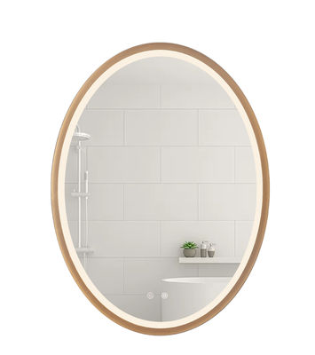 Gương phòng tắm hình bầu dục khung nhôm 600 * 800MM Hiệu ứng phản chiếu rõ ràng
