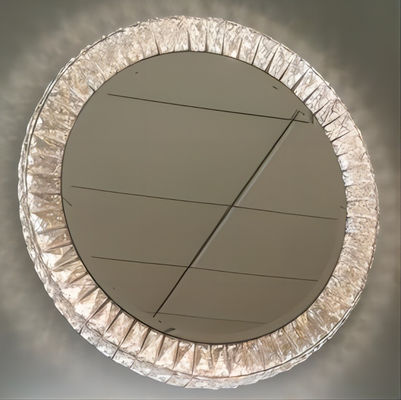 Gương hiệu ứng pha lê LED bằng thép không gỉ Gương trang điểm pha lê có đèn