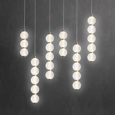 Sắt điện áp đồng và Acrylic Pendant đèn chùm đèn cho phòng ngủ phòng khách