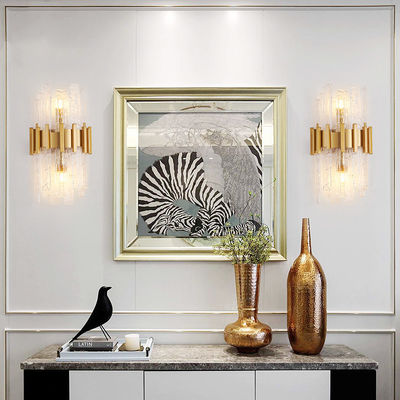 G9 LED Thiết kế chức năng Tường thủy tinh hiện đại Sconces Vàng kết thúc