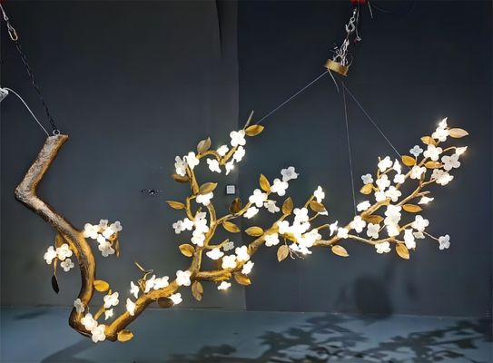 Tất cả đồng ánh sáng hoa sang trọng đèn chùm cho khách sạn sảnh trang trí